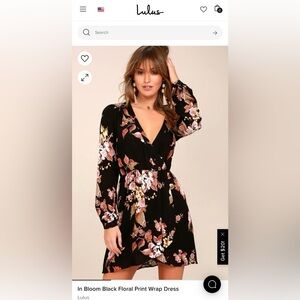 Lulu's Black Floral Mini Dress